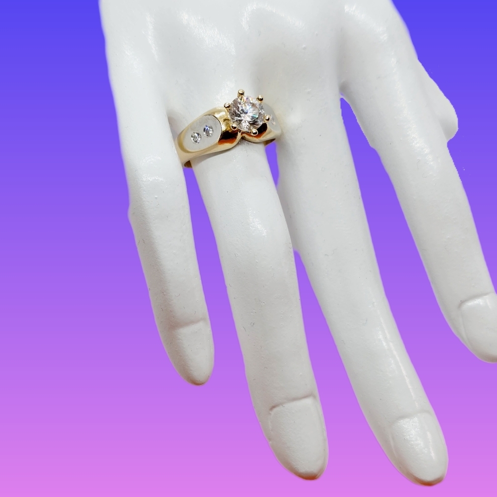 Wedding Ring Solitaire Diamond, 14k Gold - image 4